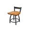 Holland Bar Stool Co 18" Low Back Swivel Vanity Stool, Pewter Finish, Med Maple Seat 82118PWMedMpl - alternate 1